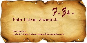 Fabritius Zsanett névjegykártya